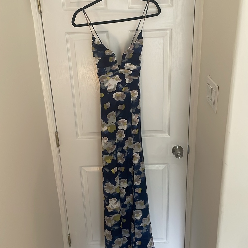 Lulus Floral Maxi Dress in Blue - Picture 6 of 6